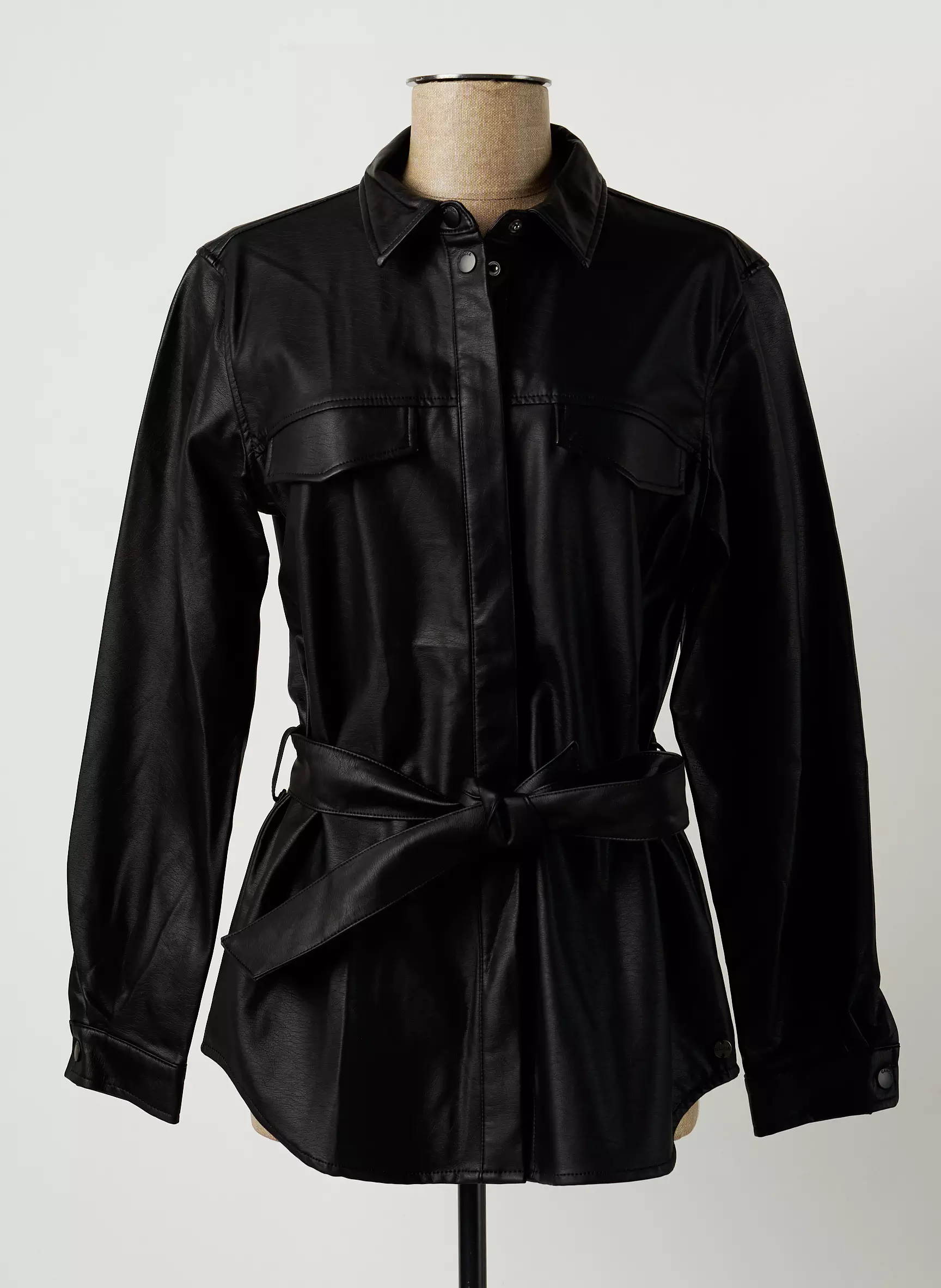 Garcia Vestesimilicuir Femme couleur noir