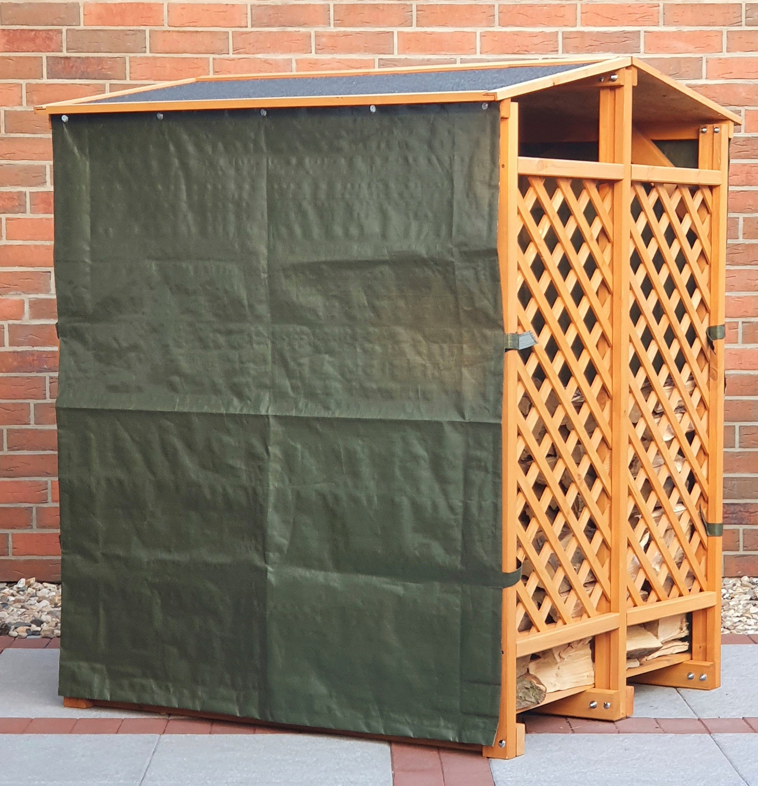 promadino Kaminholzregal, BxTxH:120x118x148 cm, mit Wetterschutz