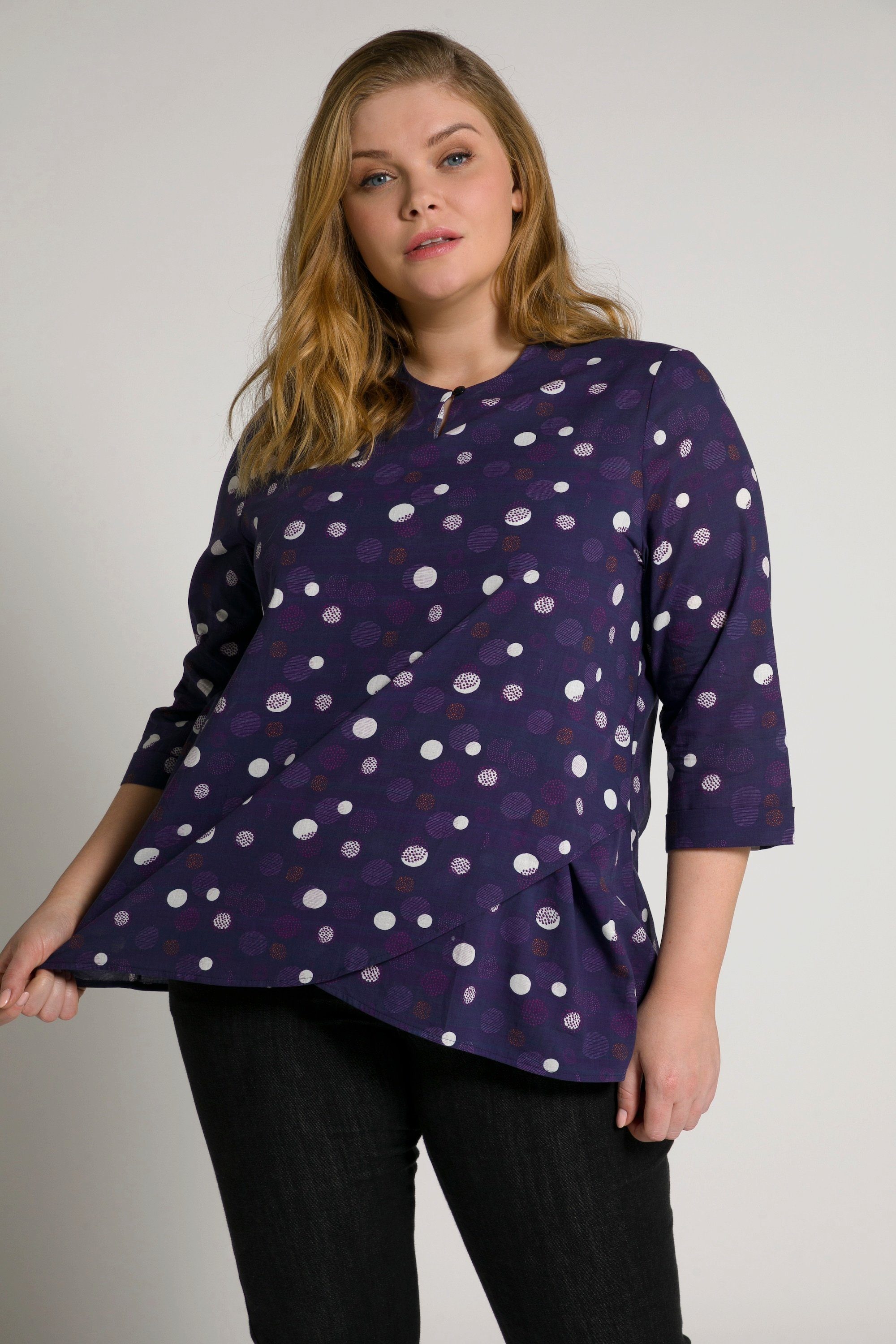 Ulla Popken Umstandsbluse Bellieva-Bluse Stillfunktion Rundhals Biobaumwolle