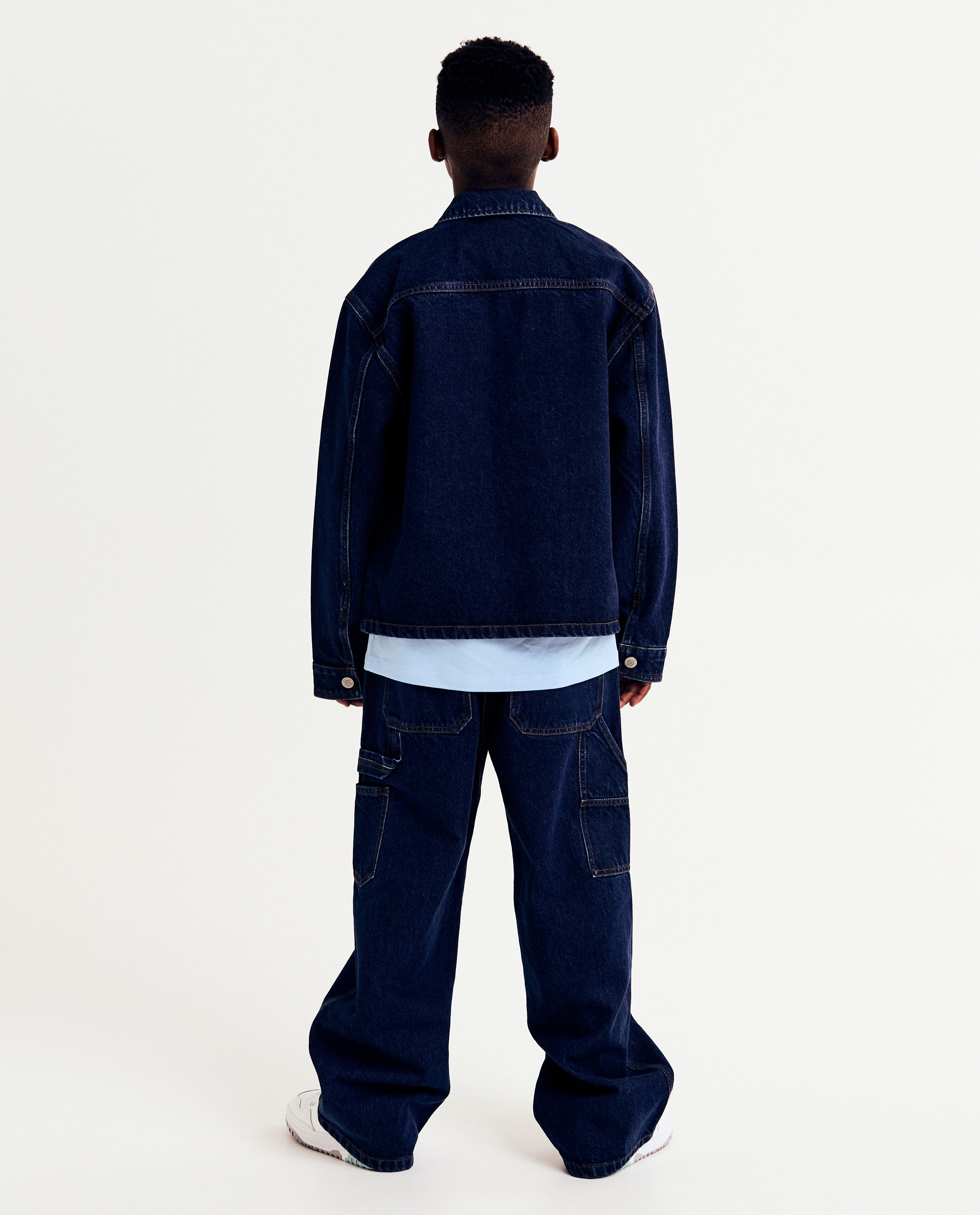 Cardigan Milo din denim albastru închis, croială lejeră, 6-14 ani albastru închis