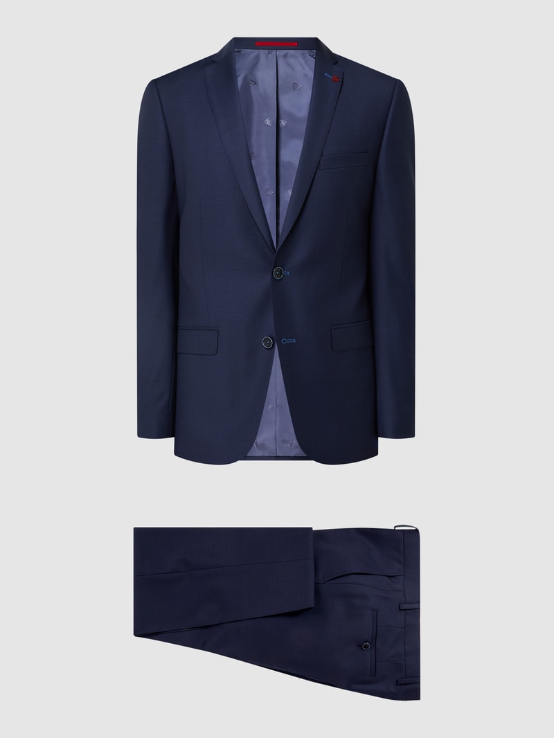 Slim Fit Anzug mit 2-Knopf-Sakko in marineblau