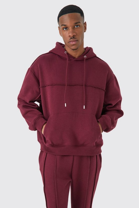 Kastiger Oversize Trainingsanzug mit Naht-Detail und Kapuze