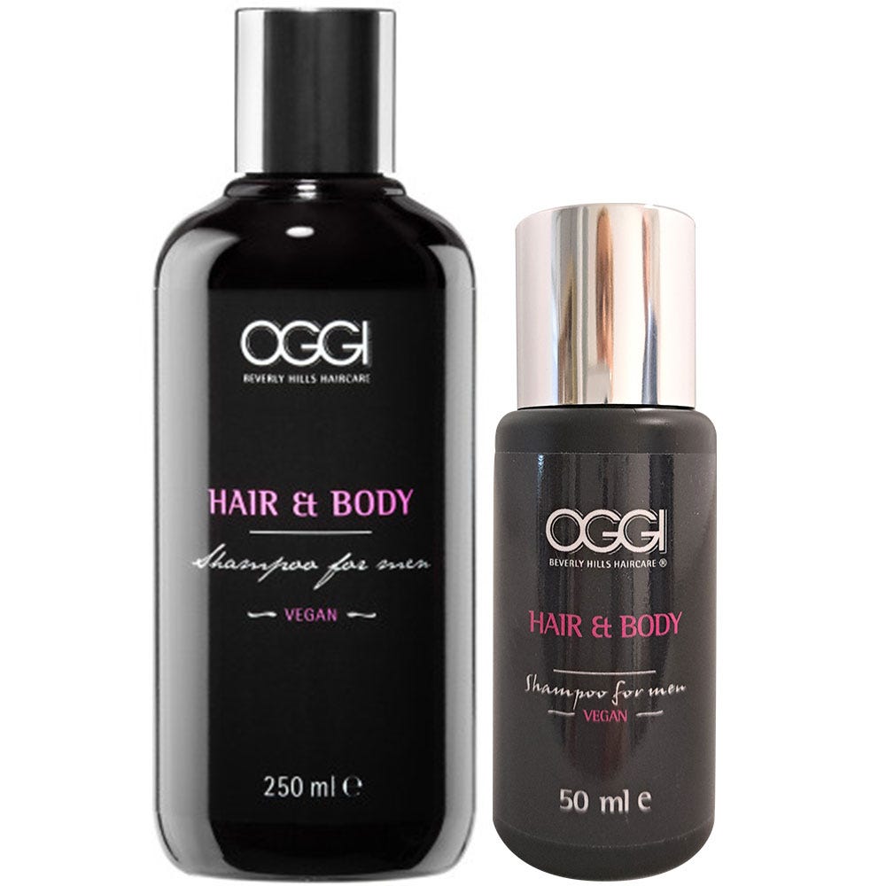 Oggi Men Set Hair and Body Shampoo 250ml + gratis Travelsize-Shampoo