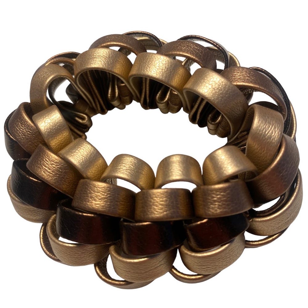 Cléoe Braided Scrunchie Triple Bronze