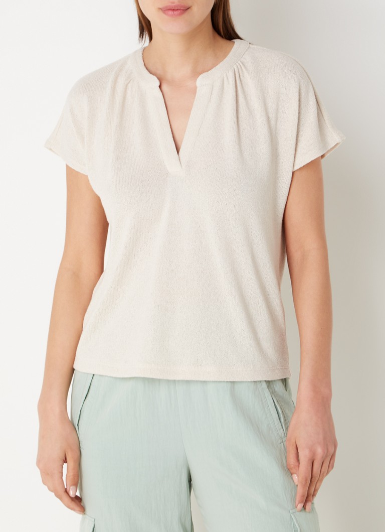 OPUS Skirius Breeze fine knitted top with V-neck