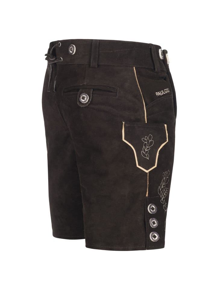 PAULGOS Lederhose Kurz Echtleder HK1 in Dunkelbraun günstig kaufen