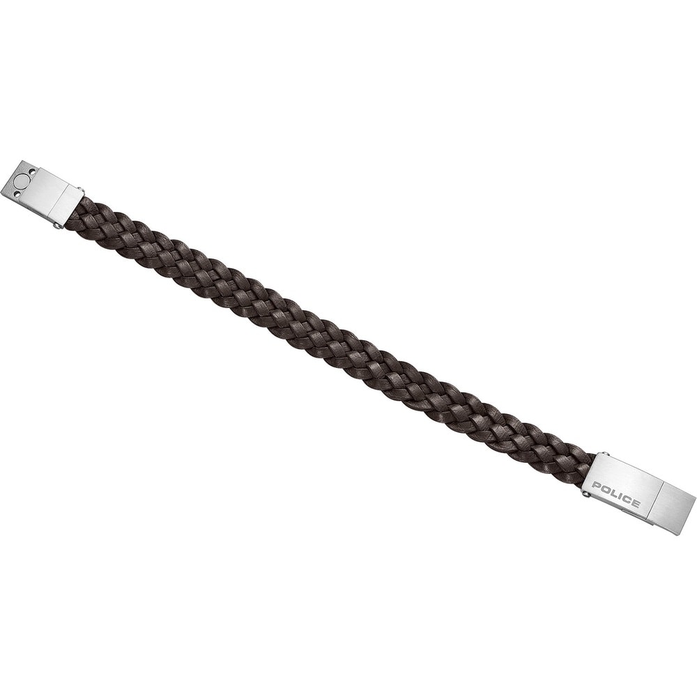 Police Bracelet Acier inoxydable, Cuir Bracelet