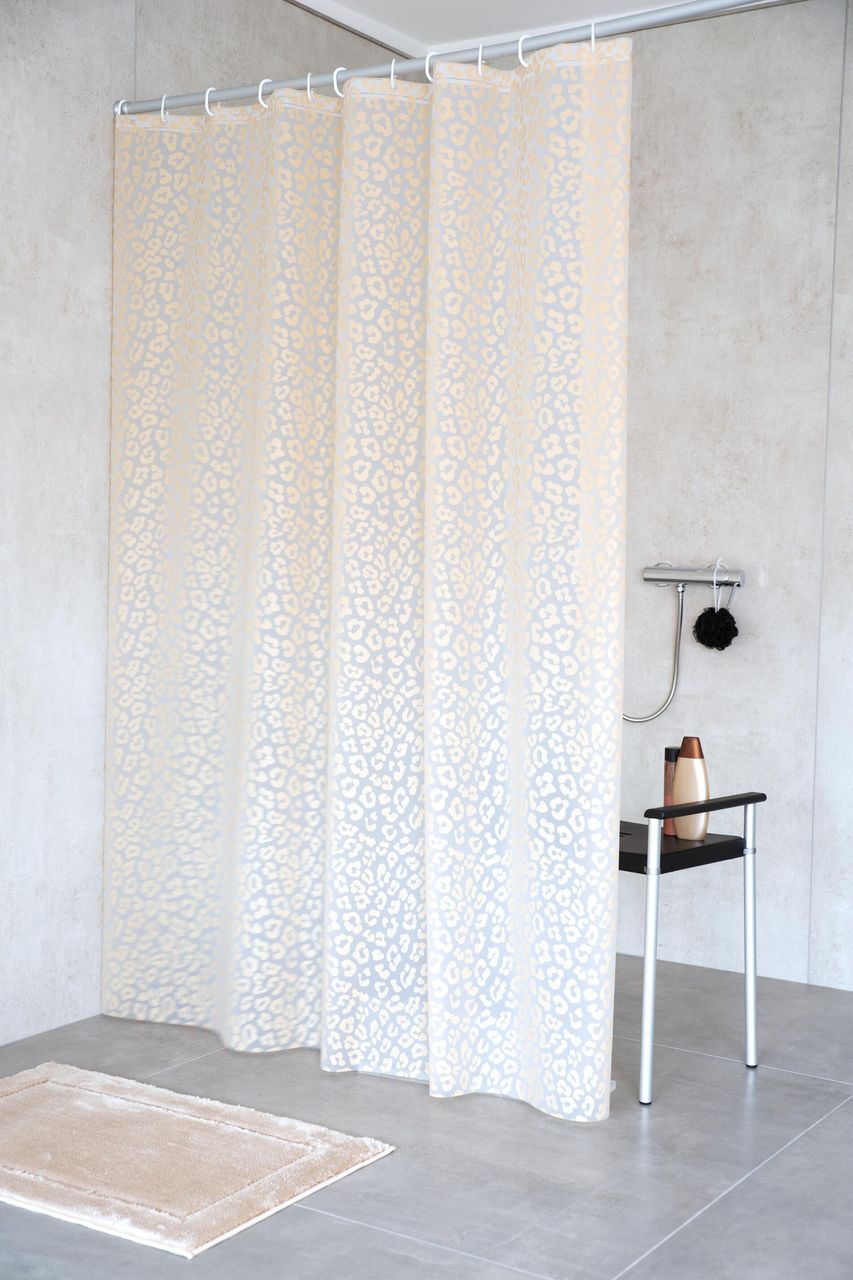 Ridder Duschvorhang Folie Pardo ca. 180x200 cm, semitransparent-beige, inkl. Ringe,