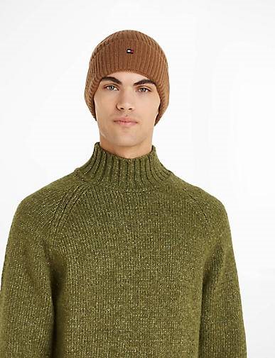 TOMMY HILFIGER Herren Kaschmirmütze TH CASHMERE PLAQUE BEANIE