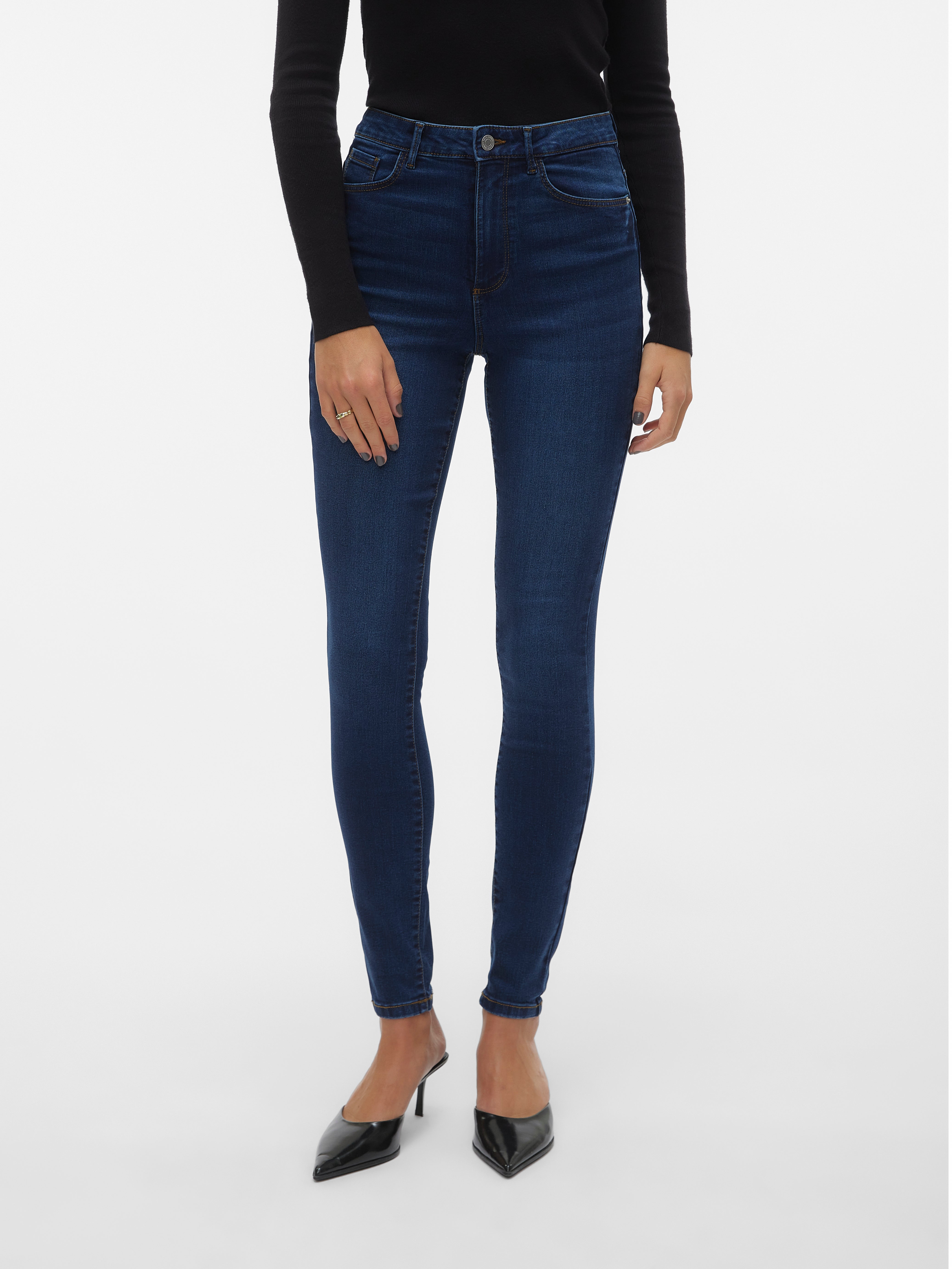 VMSOPHIA Hohe Taille Slim Fit Jeans