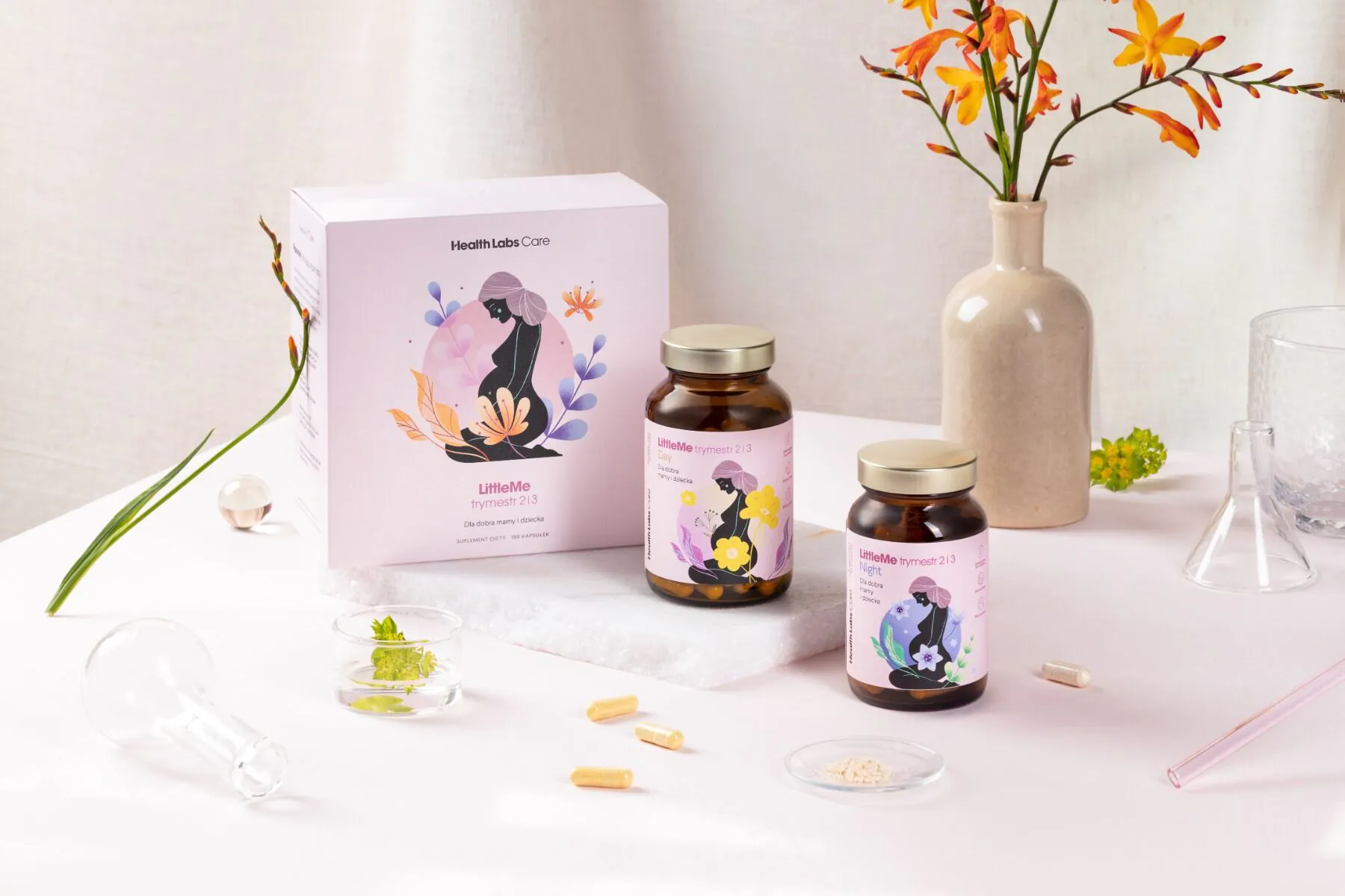 „Health Labs Care LittleMe“ 2 ir 3 trimestro maisto papildas nėščiosioms, kapsulės