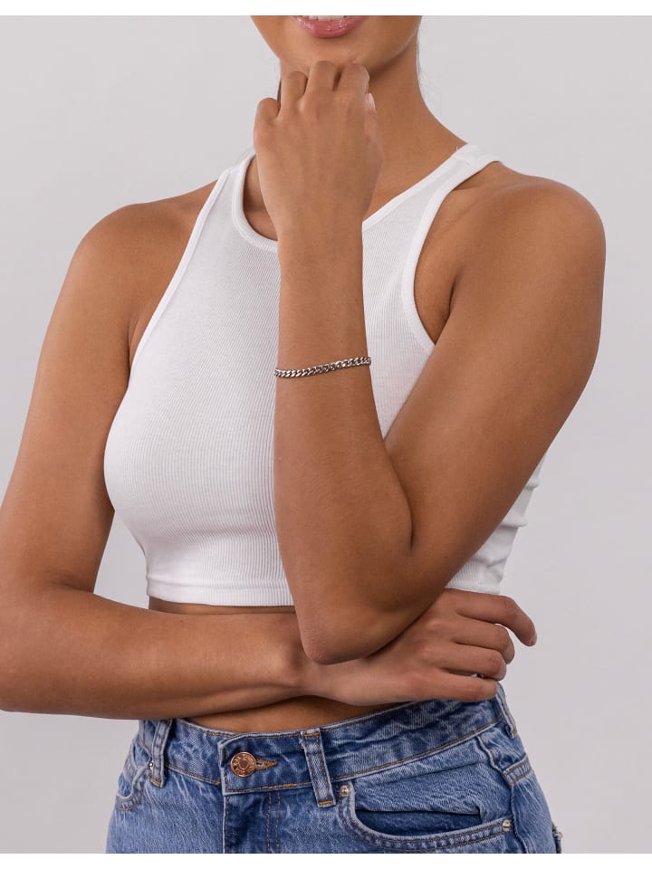 PURELEI Panzerkettenarmband Spirit Five in Silber günstig kaufen 22 cm