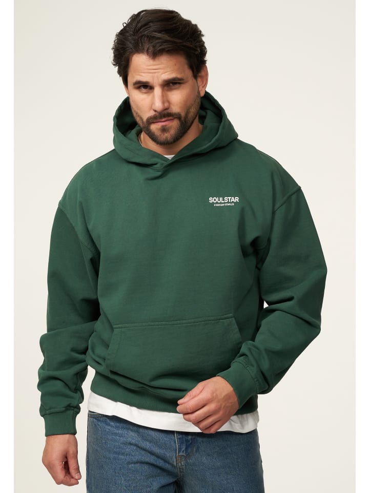 SOULSTAR Kapuzenpullover - S2TSU Heavy Oversize Blank Hoodie in Forest Green Washed günstig kaufen
