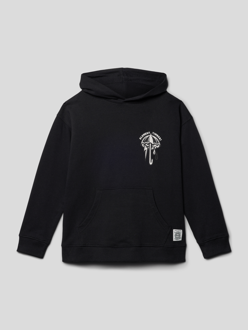 Hoodie mit Label-Print in schwarz