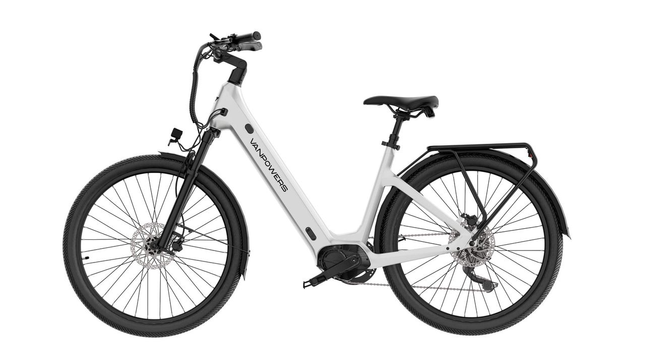 Vanpowers Urban Glide Ultra E-Bike Perlweiß Größe L Tiefeinsteiger, 110 km Reichweite & 25 km/h Fahrrad