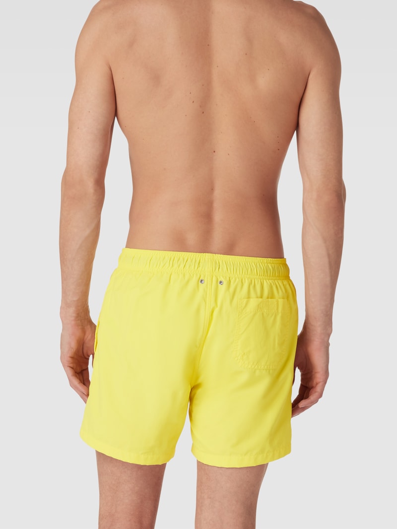 Badehose mit Label-Stitching in gelb