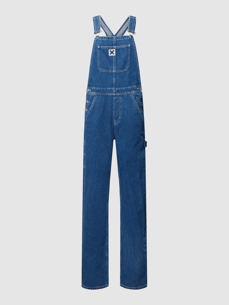 Latzhose mit Label-Detail in jeans