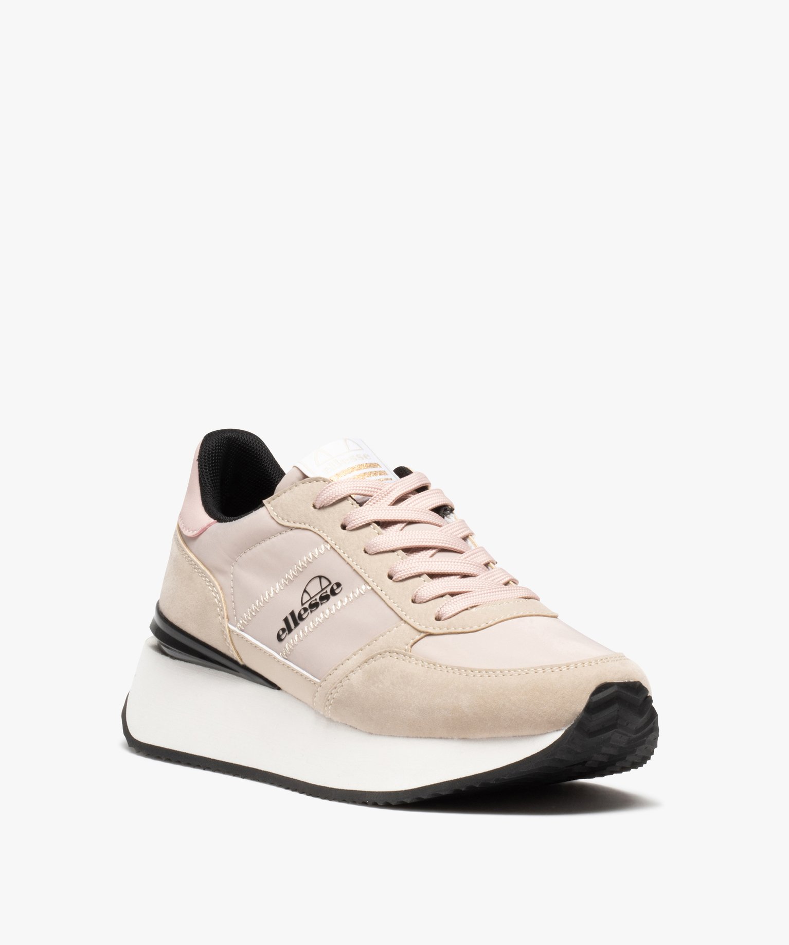 Baskets femme dessus en tissu avec semelle épaisse - Ellesse beige | GEMO