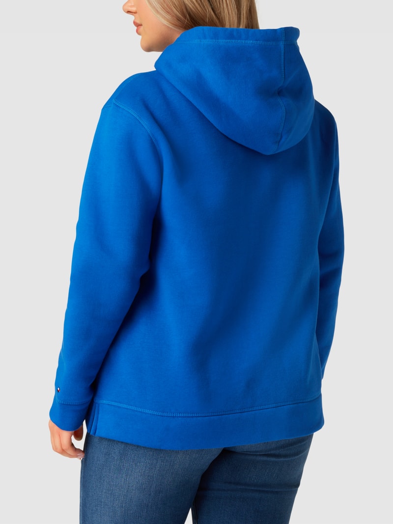 PLUS SIZE Hoodie mit Label-Stitching in royalblau