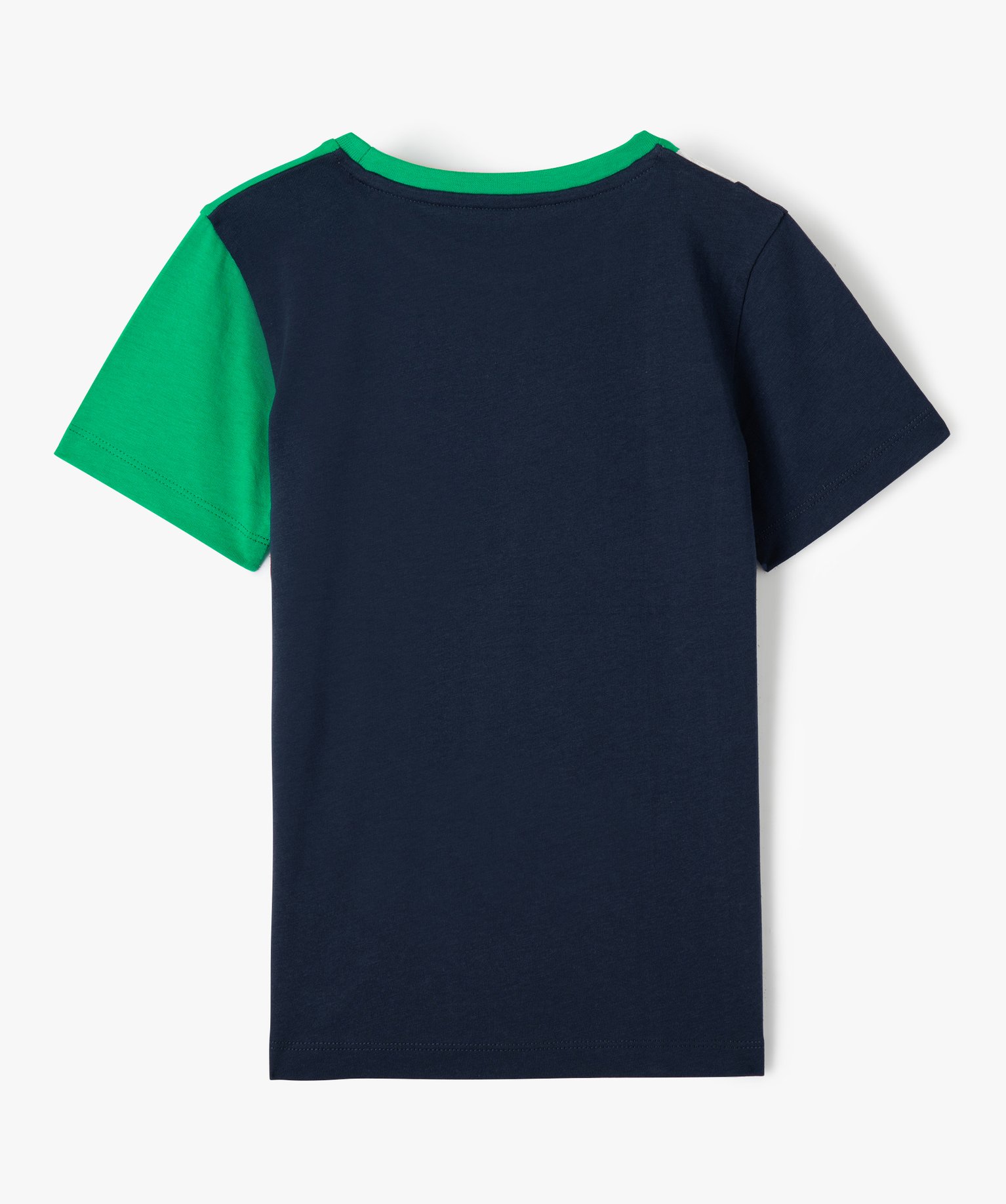 Tee-shirt Garçon tricolore à manches courtes vert | GEMO