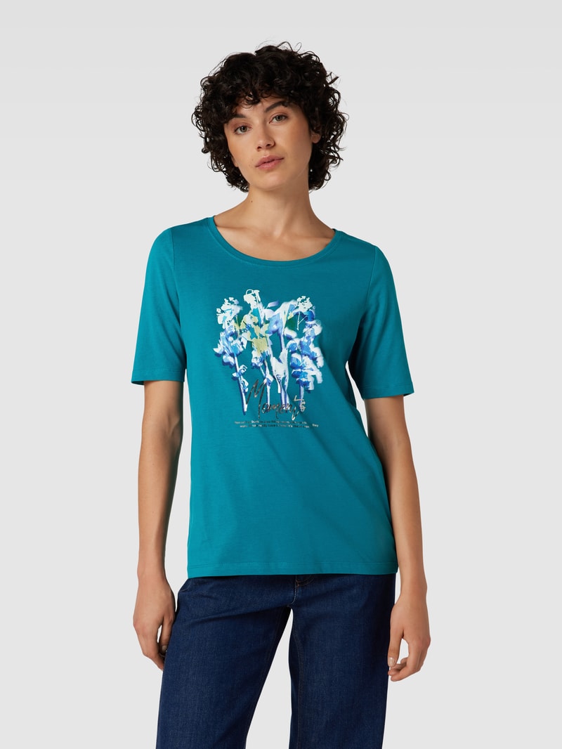 T-Shirt mit Motiv-Print in petrol