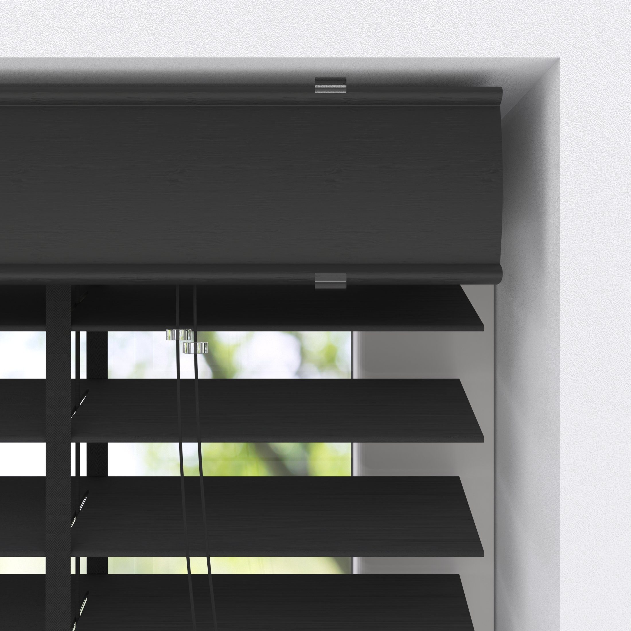 Jalousie Bambus 60x130, Lichtdurchlässig, Schwarz, Cocoon, freihängend, Feuchtigkeitsbeständig