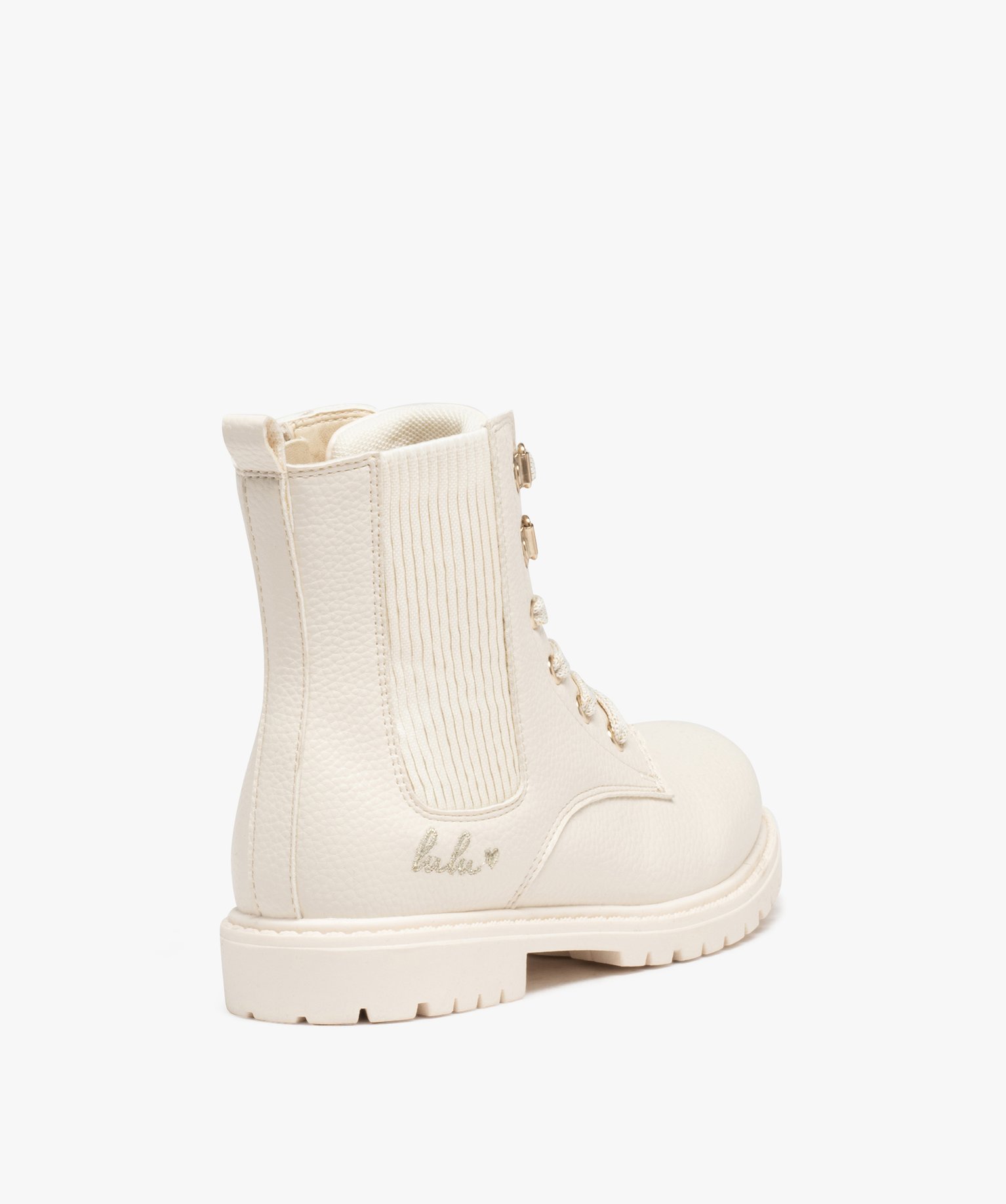 Boots à lacets et semelle crantée fille - LuluCastagnette ... blanc | GEMO