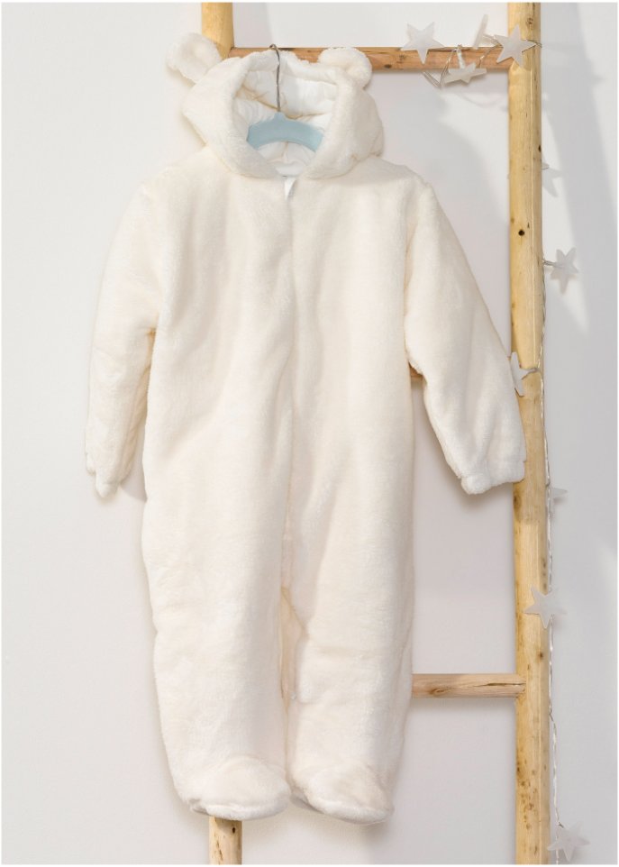 Baby Teddyfleece Overall mit süßem Teddy-Gesicht & Ohren
