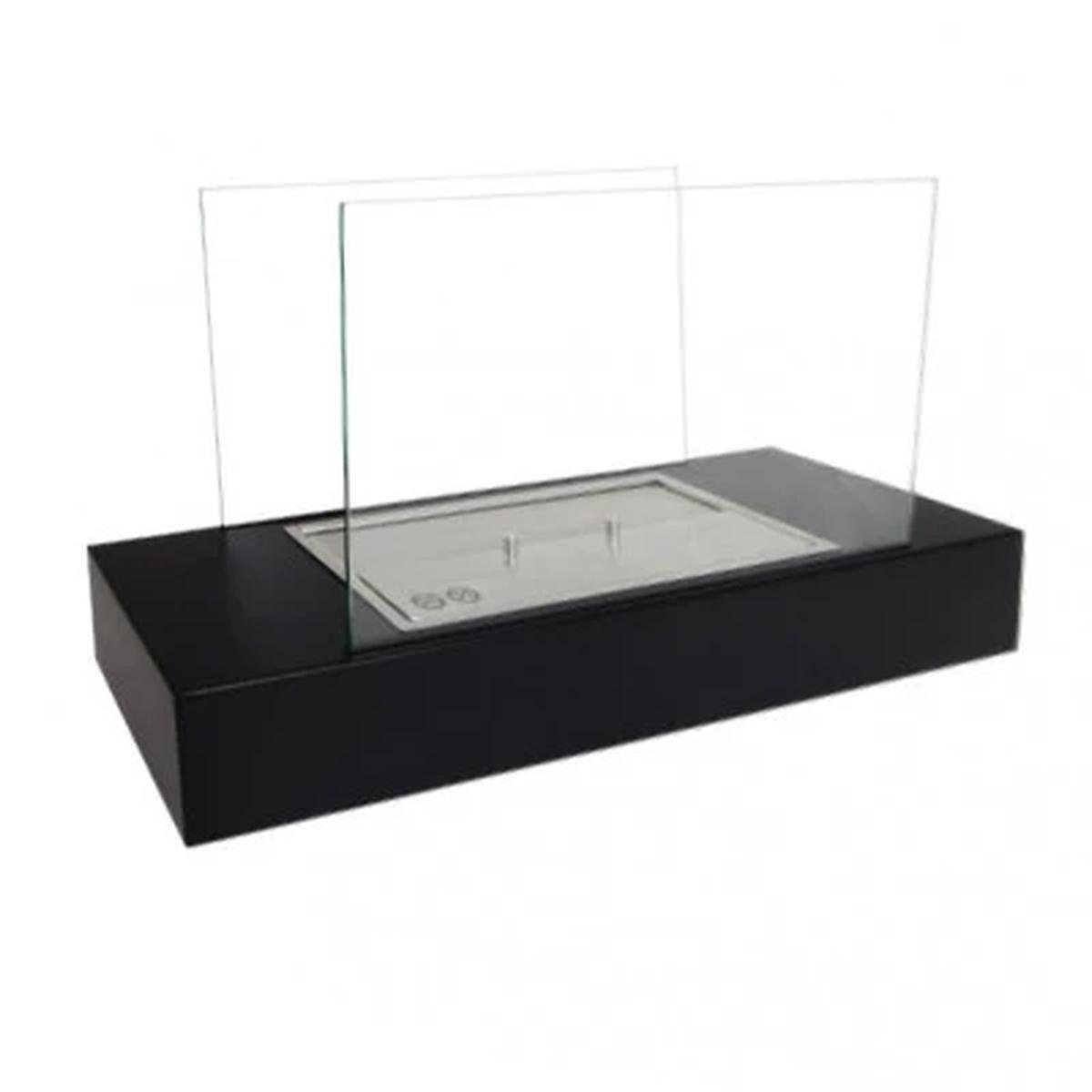 ScandiFlames Freistehender Bioethanol-Kamin, Schwarz, 60 cm, Dekoratives Feuer für Tisch oder Regal, 2 kW, Stilvolles und modernes Accessoire.