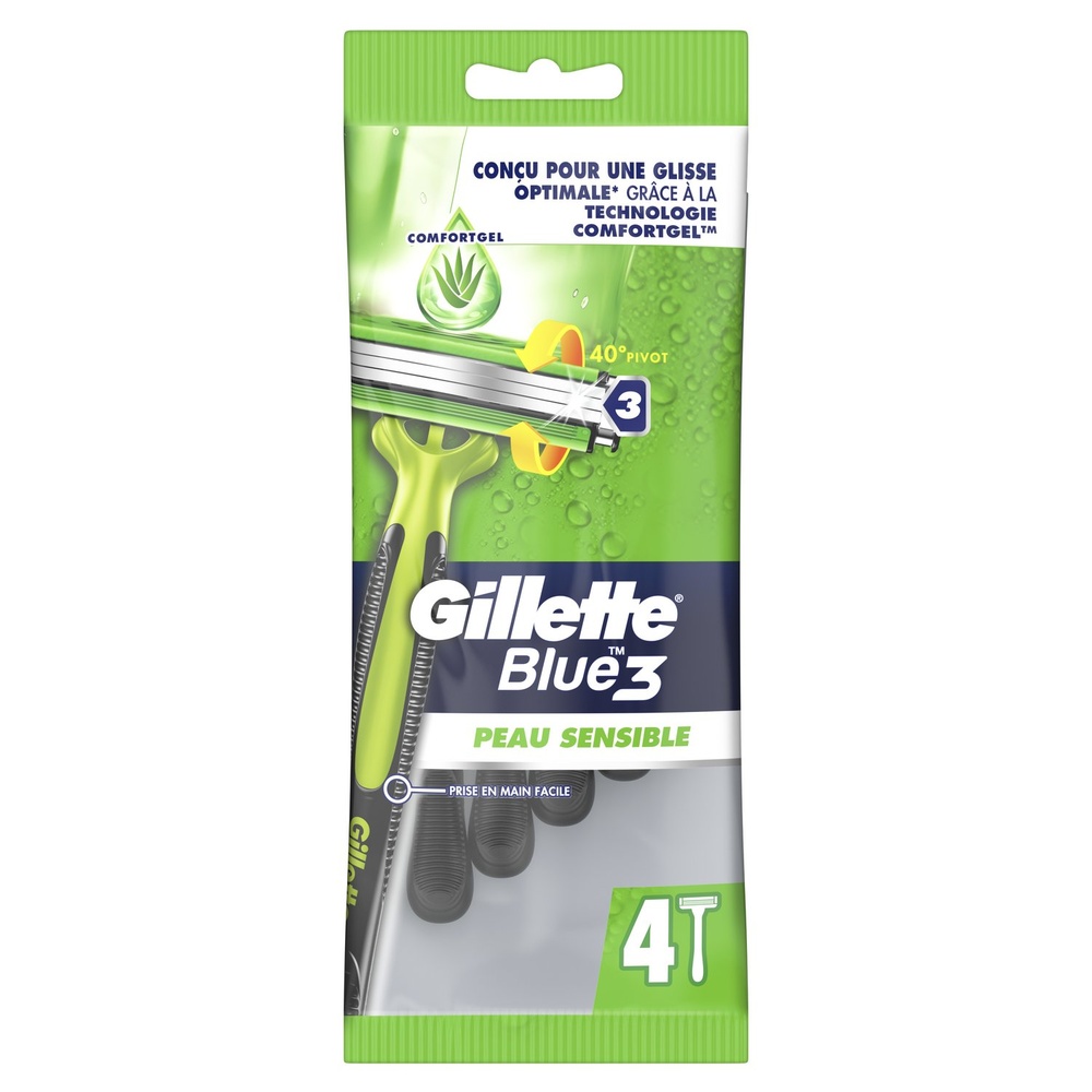 gillette Gillette Blue 3 Rasoirs Jetables Pour Peau Sensible x 4 Rasoirs Jetables