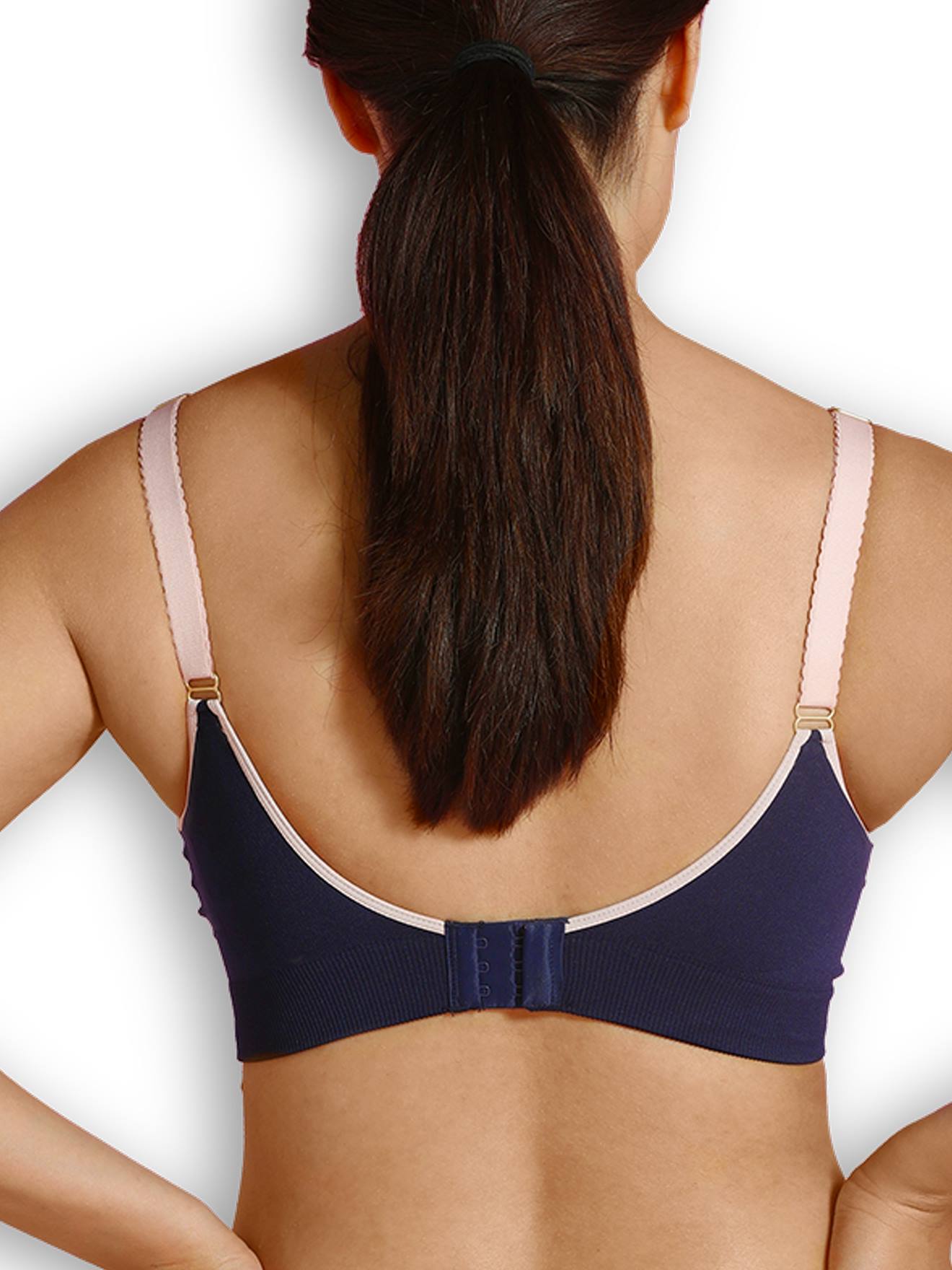 Soutien-gorge biologique grossesse et allaitement sans coutures CARRIWELL Original Deluxe marine