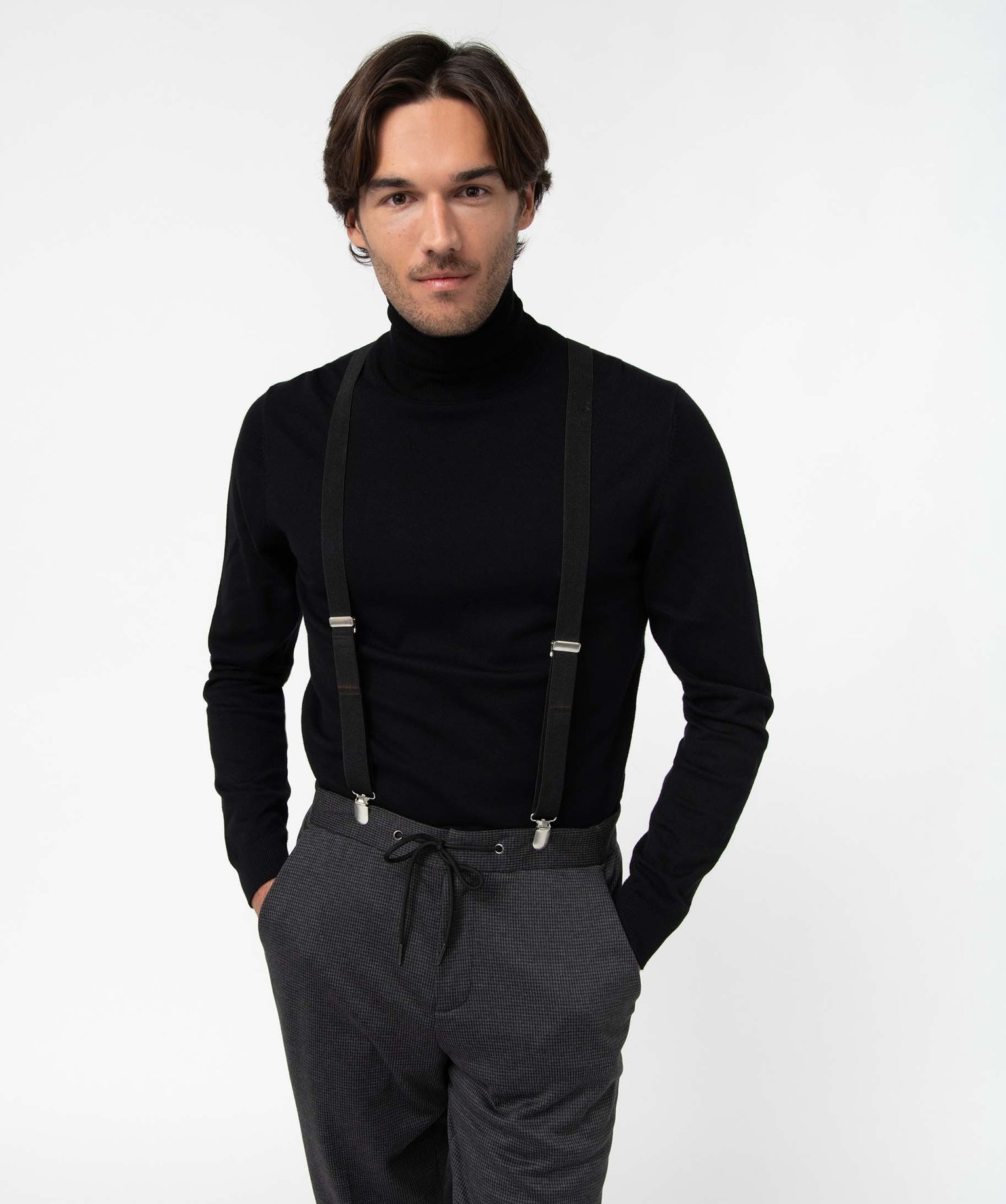 Bretelles homme élastiquées et ajustables noir | GEMO