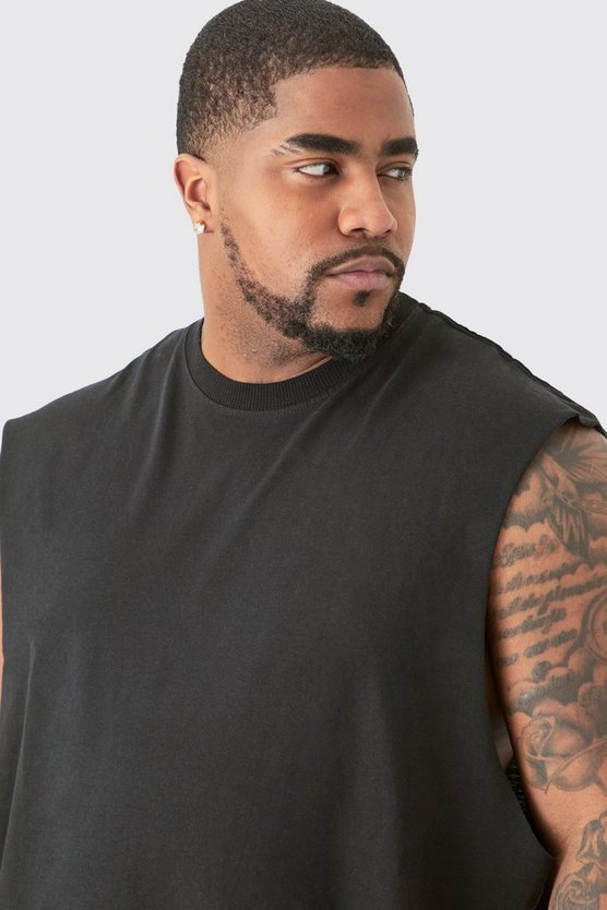 Plus schwarzes Tanktop mit San Diego Print