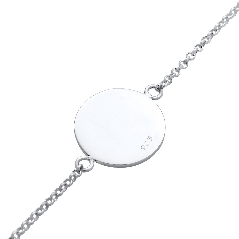 Elli Elli Bracelet Globe Plaquette Pendentif Bracelet Femme - (925/1000) Argent Bracelet