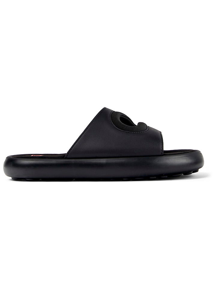 Camper Leder-Pantoletten in Schwarz günstig kaufen