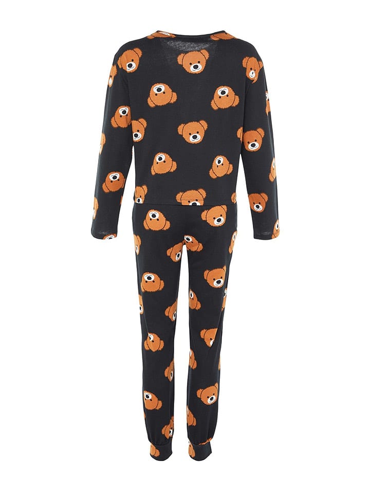 trendyol Pyjama in Schwarz/ Hellbraun günstig kaufen