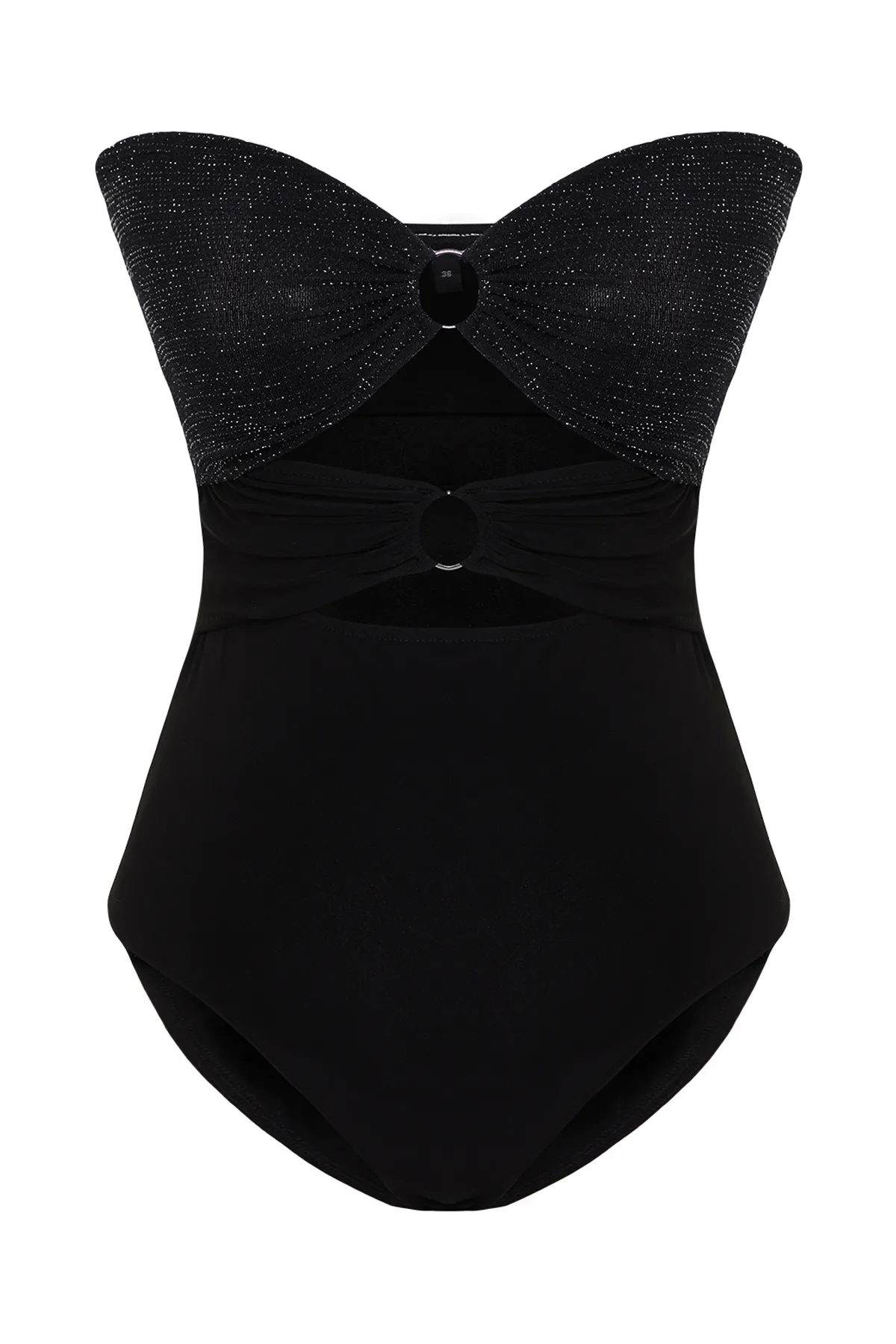 Trendyol Collection  Schwarz-grauer Strick-Glitzer-Accessoire-Body TPRSS23BD00052