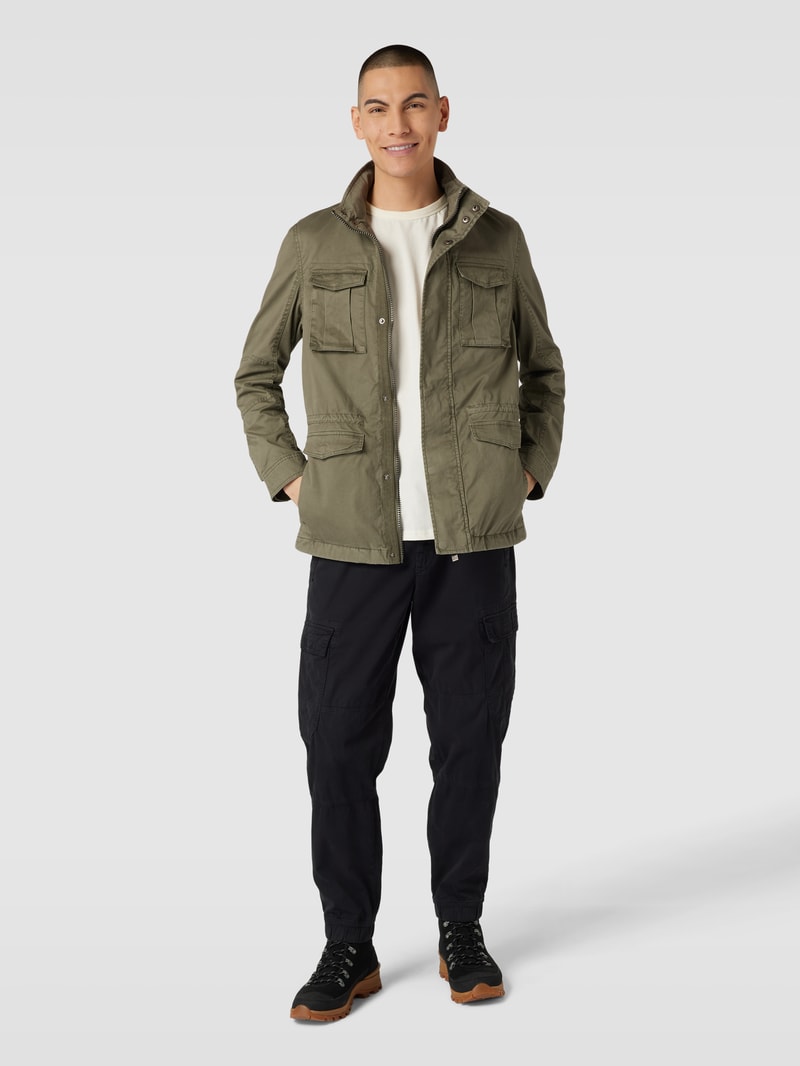 Jacke mit Stehkragen Modell 'TAWNY' in olivgrün