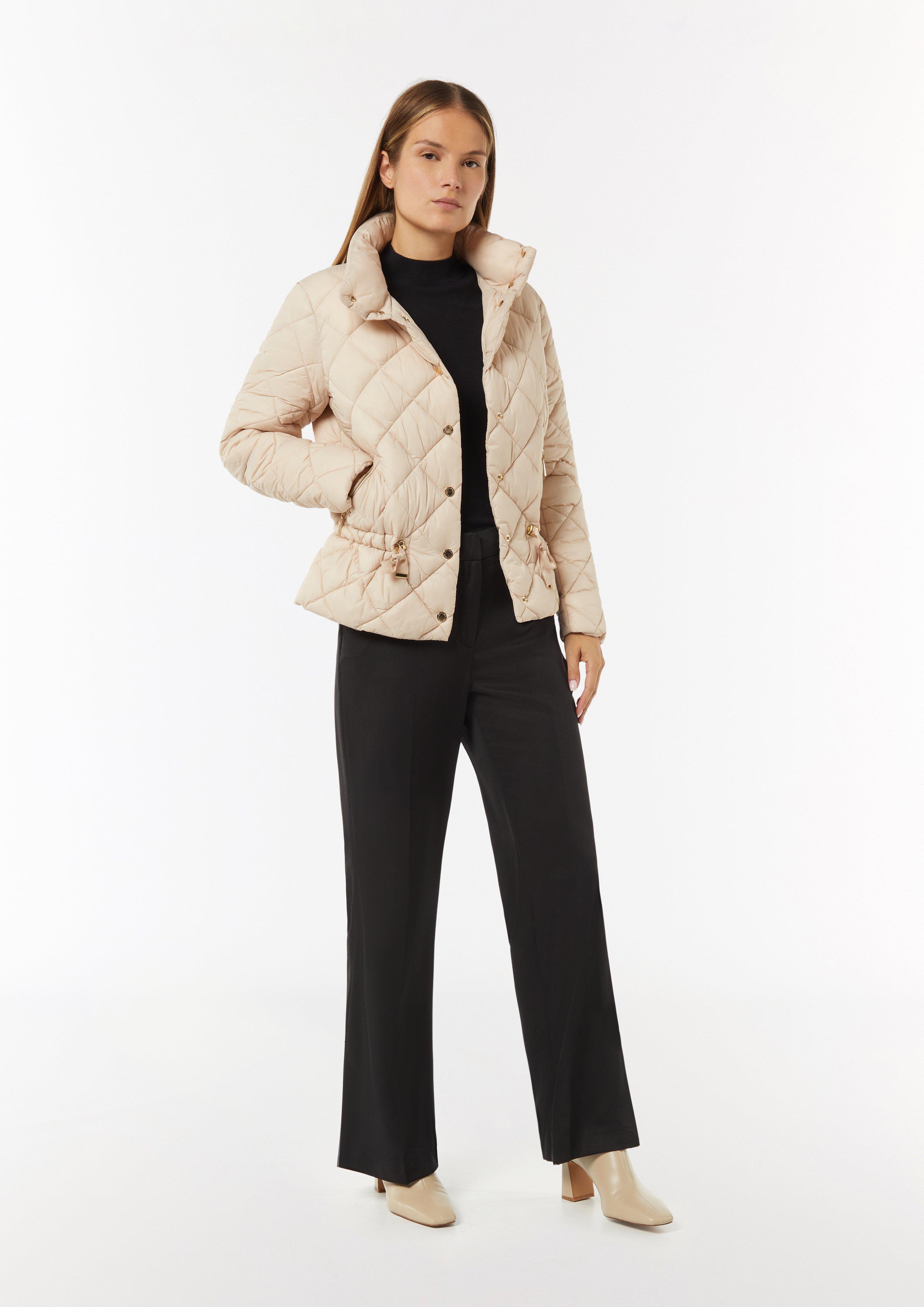 Steppjacke mit Taillendetail - beige