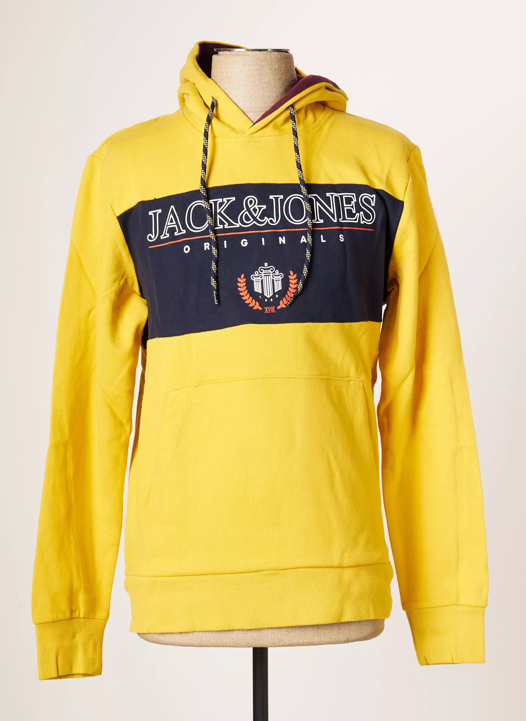 Jack Jones Sweat Capuche Homme couleur jaune