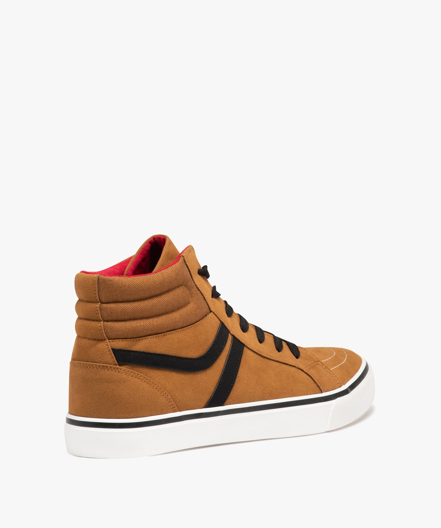 Baskets homme mid-cut en suédine à col rembourré camel | GEMO