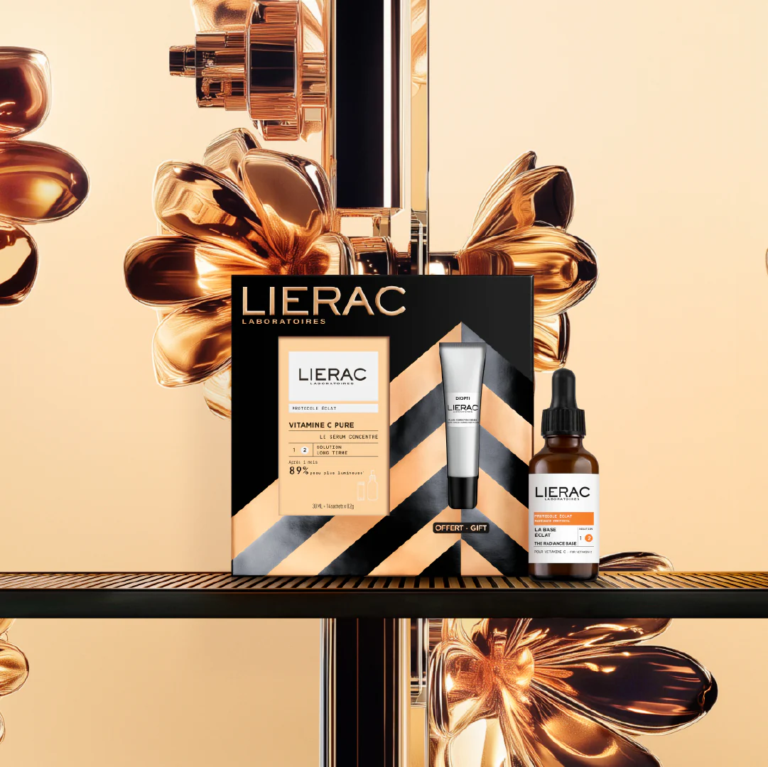 Set de regalo navideño Diopti con vitamina C concentrada + sérum facial iluminador antiarrugas Diopti.