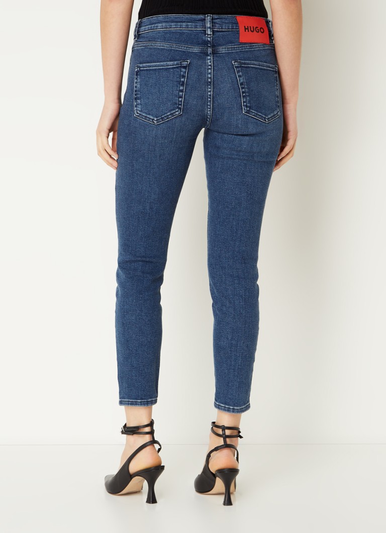Blugi HUGO BOSS cu talie medie, croială slim fit, într-o nuanță închisă