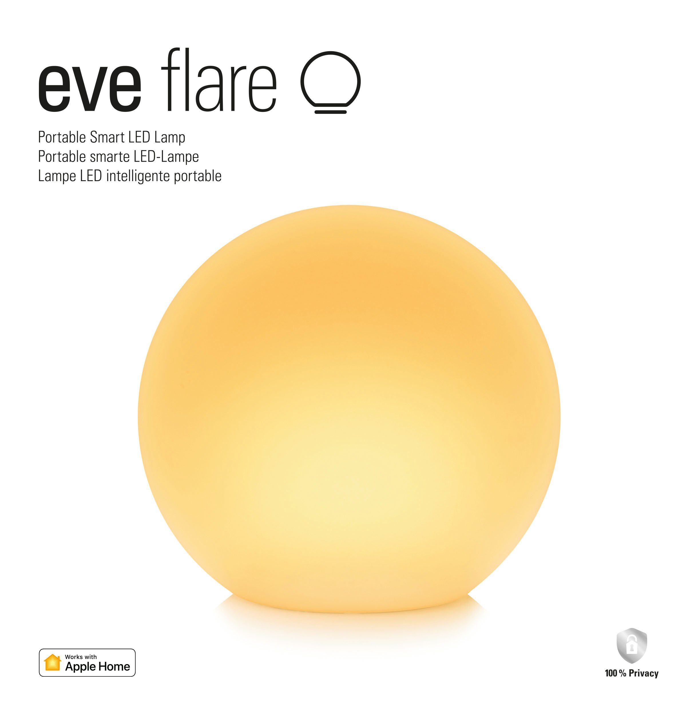 EVE Smarte LED-Leuchte Flare 20EBV9901, Bluetooth, Smart Home, LED fest integriert