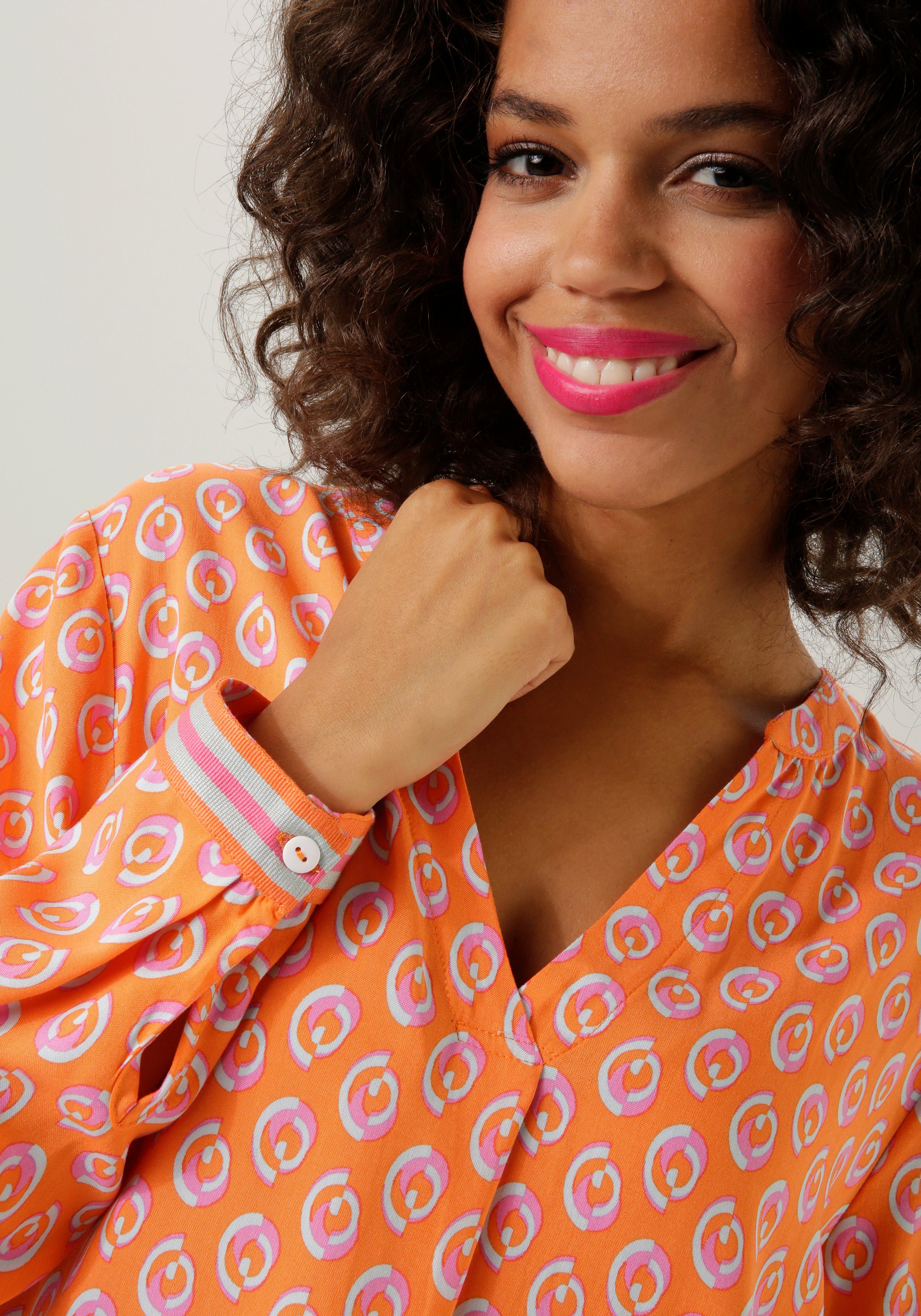 Aniston CASUAL Schlupfbluse mit extravagantem, graphischem Druck - NEUE KOLLEKTION