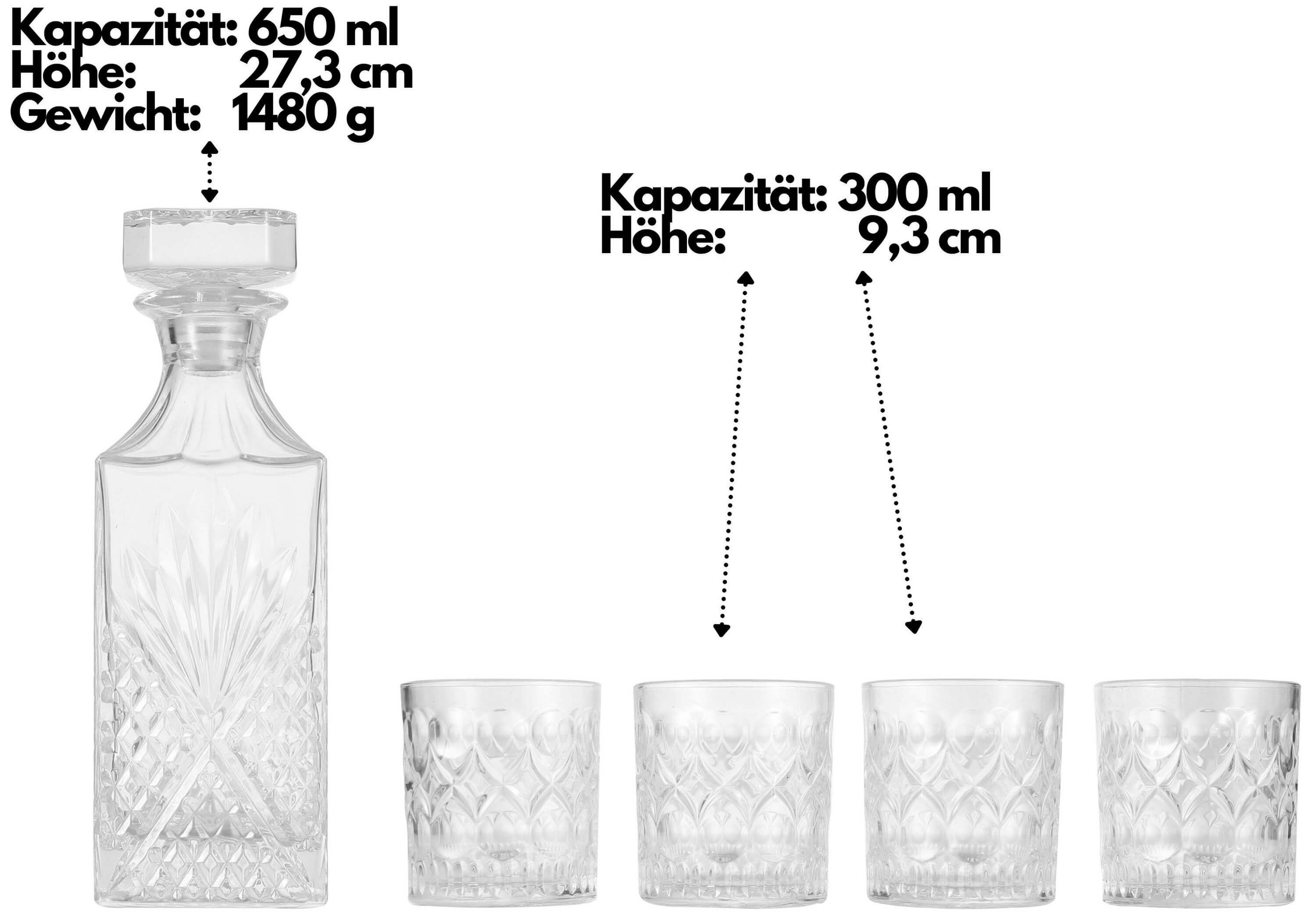 echos Gläser-Set Eco-5030, Glas, Whiskey Geschenkset 6-teilig, Edle Geschenk- und Aufbewahrungsbox, Kalk-Natron-Glas, 100% Bleifrei