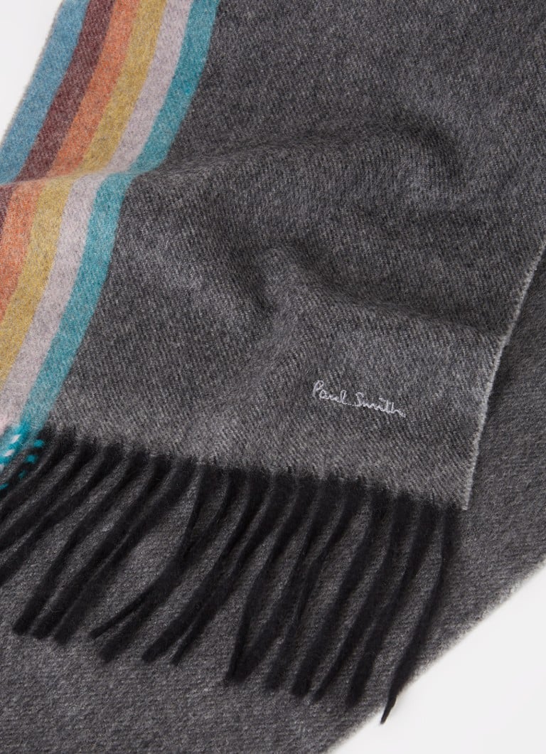 Paul Smith Cashmere scarf with stripe print 170 x 25 cm