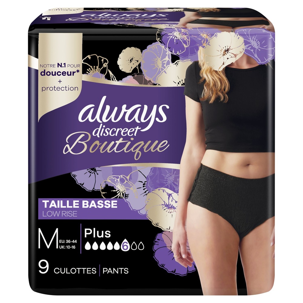 always Always Discreet Culottes Pour Fuites Urinaires Taille Basse Culottes Pour Fuites Urinaires