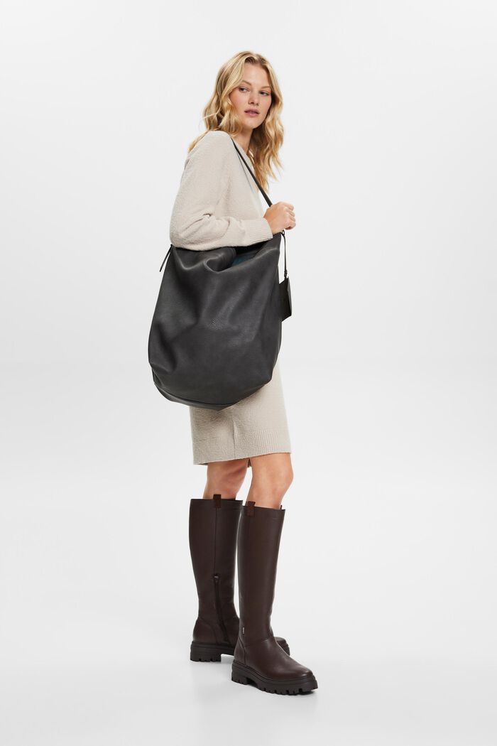 Übergroße Hobo-Tasche in veganer Lederoptik