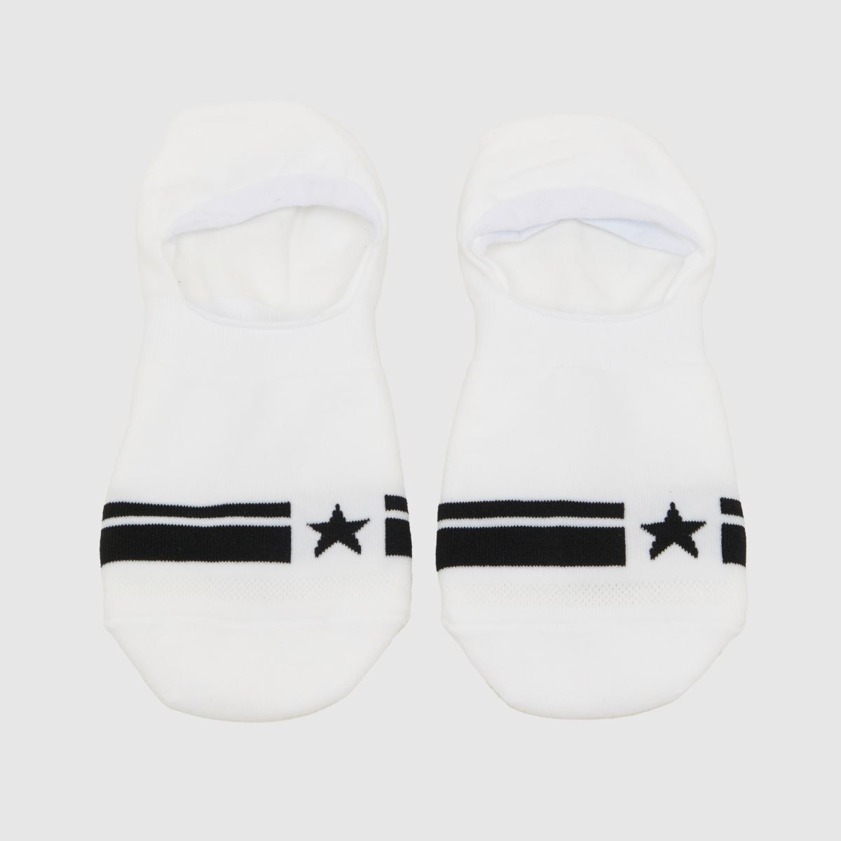 Komplet dveh belih in črnih črtastih nogavic Converse
